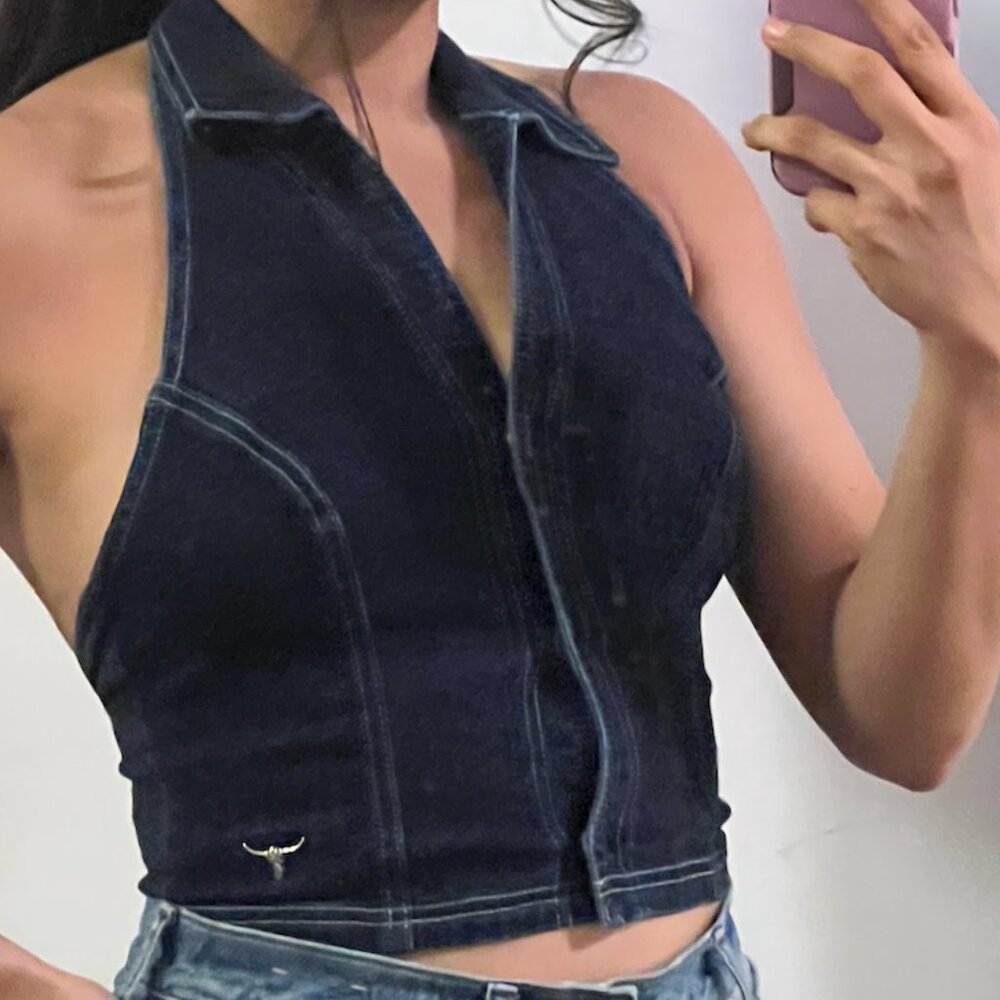 Denim Halter Top